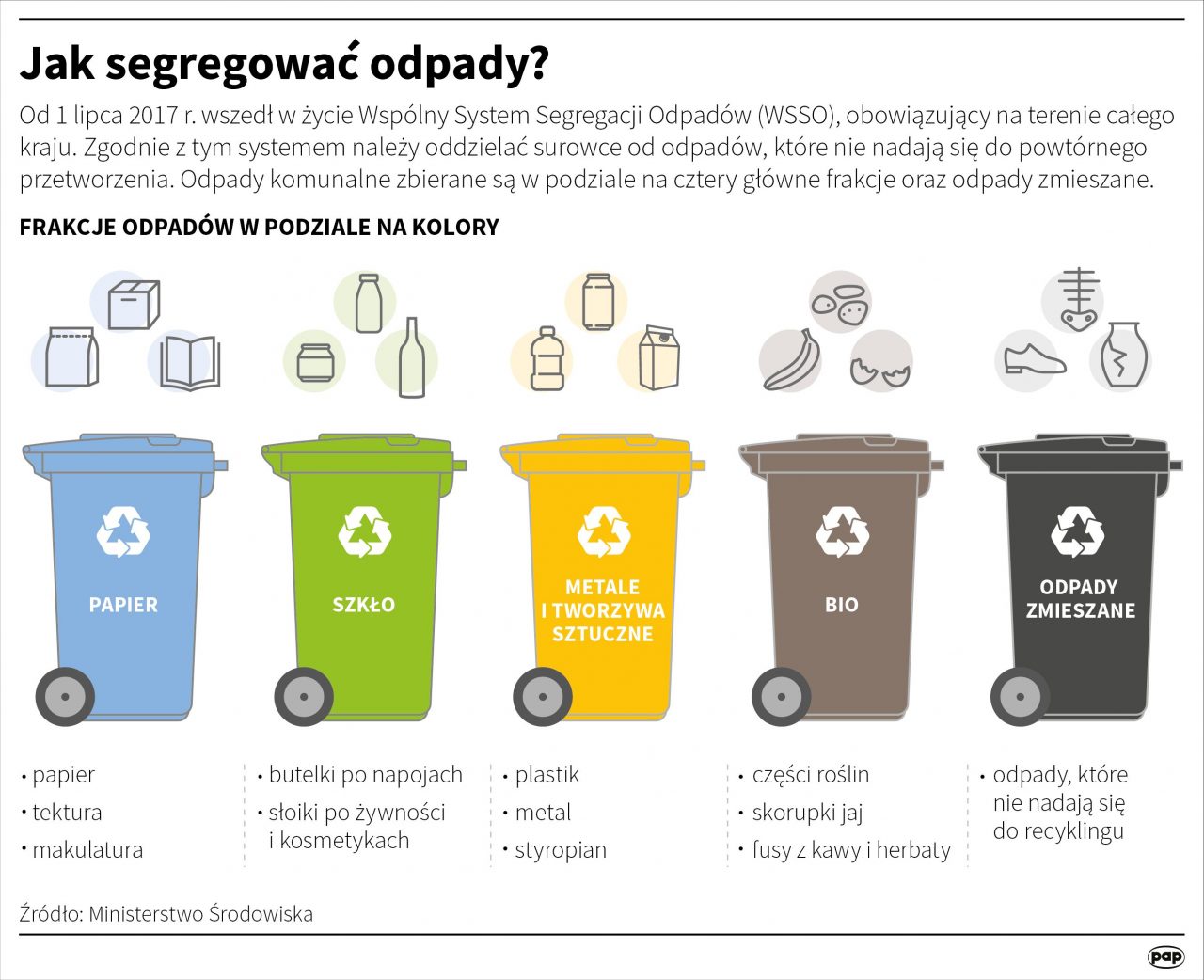 infografika: segregowanie odpadów